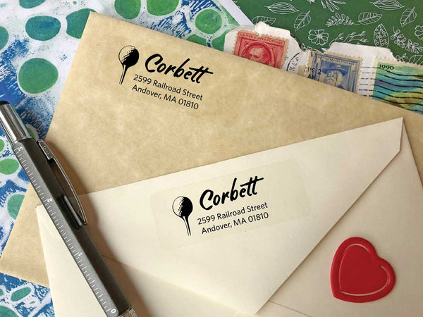 Golf Day Calligraphy Address Labels - Ladybug Notes