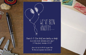 Knotty Balloons Baby Shower Invitation - Ladybug Notes