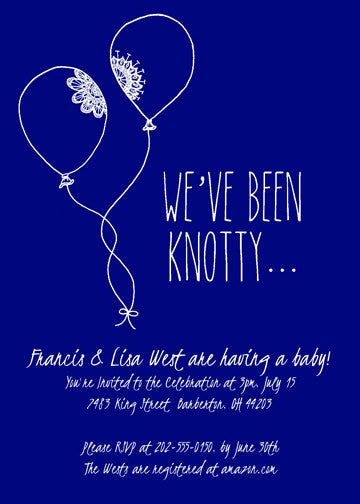 Knotty Balloons Baby Shower Invitation - Ladybug Notes