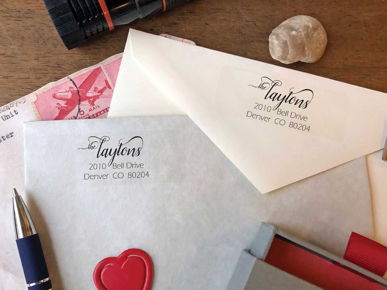 Belles Lettres Calligraphy Return Address Labels - Ladybug Notes