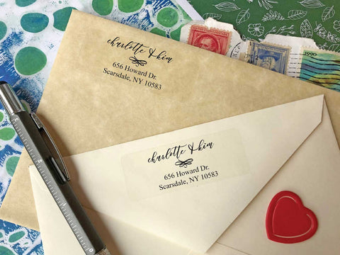 Charlotte Calligraphy Return Address Labels - Ladybug Notes