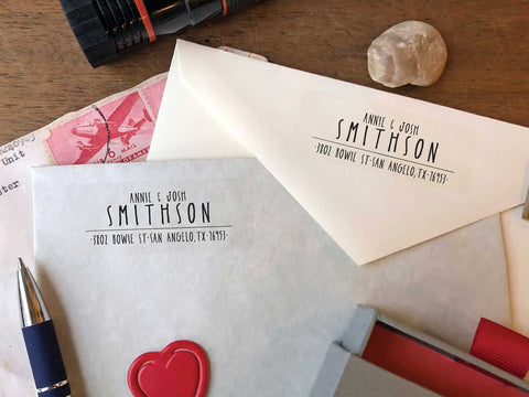 Dash Calligraphy Return Address Labels, Wedding Labels - Ladybug Notes