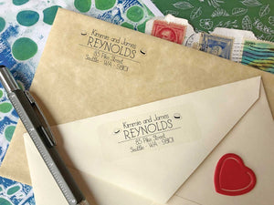 Happiness Calligraphy Return Address Labels - Ladybug Notes