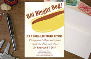 Hot Diggity Dog! BBQ Baby Shower Invite - Ladybug Notes