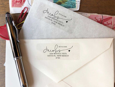 Modern Calligraphy Return Address Labels - Ladybug Notes