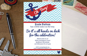 Oh Buoy! Nautical Baby Shower Invite - Ladybug Notes