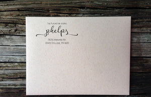 Simple Calligraphy Return Address Labels, Wedding Address Labels - Ladybug Notes