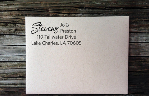 Stevens Calligraphy Return Address Labels - Ladybug Notes