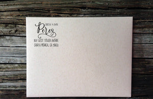 Perez Calligraphy Return Address Labels - Ladybug Notes