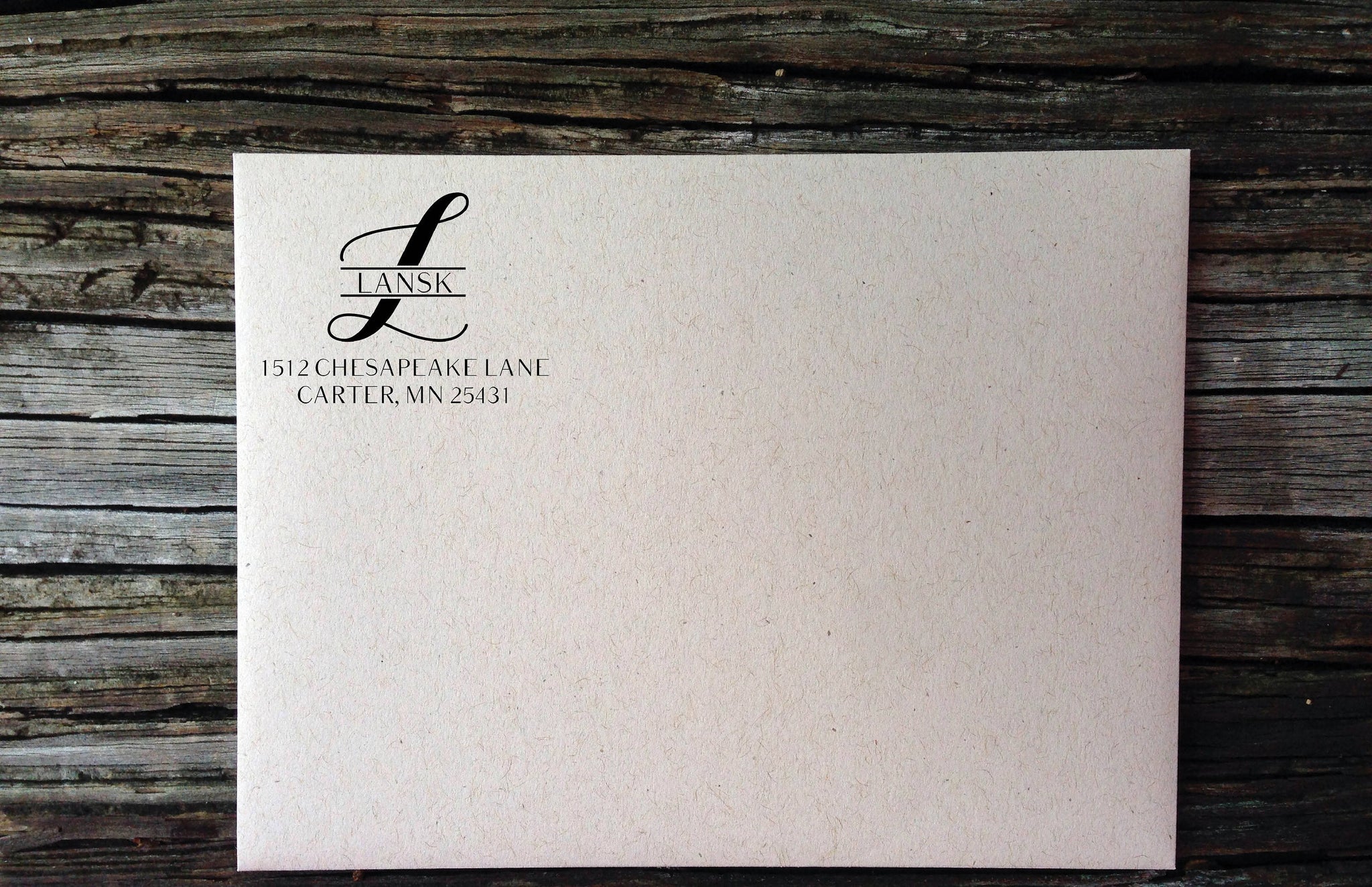 Monogram Calligraphy Return Address Labels - Ladybug Notes